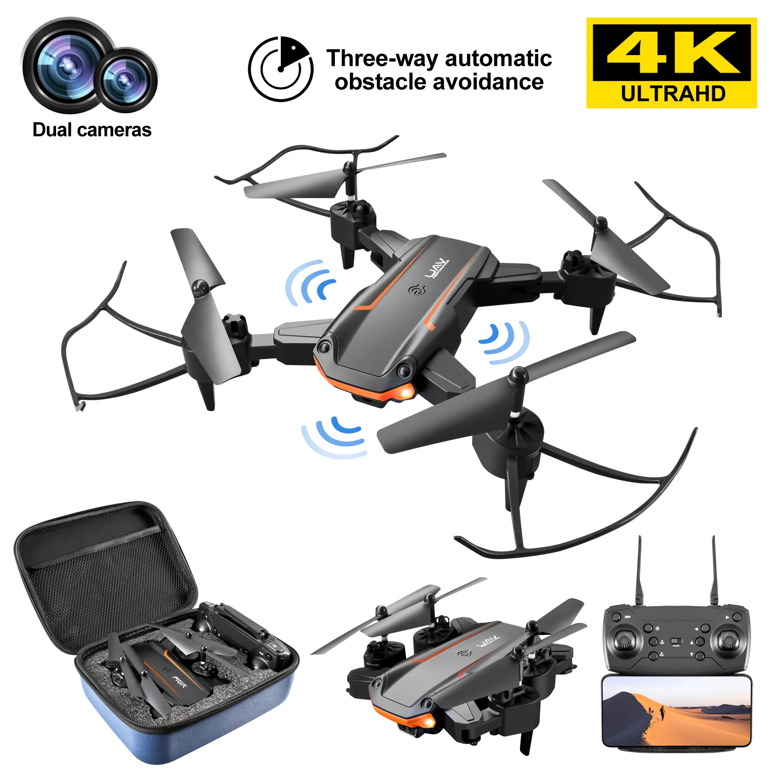 

KY603 Folding Three-sided Obstacle Avoidance Remote Control Drone 4k Aerial Photography HD Remote Control Aircraft Quadcopter