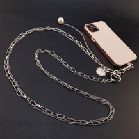 long crossbody chain mobile phone lanyard can be shoulder light luxury lanyard anti lost lanyard with phone shell clip pendant