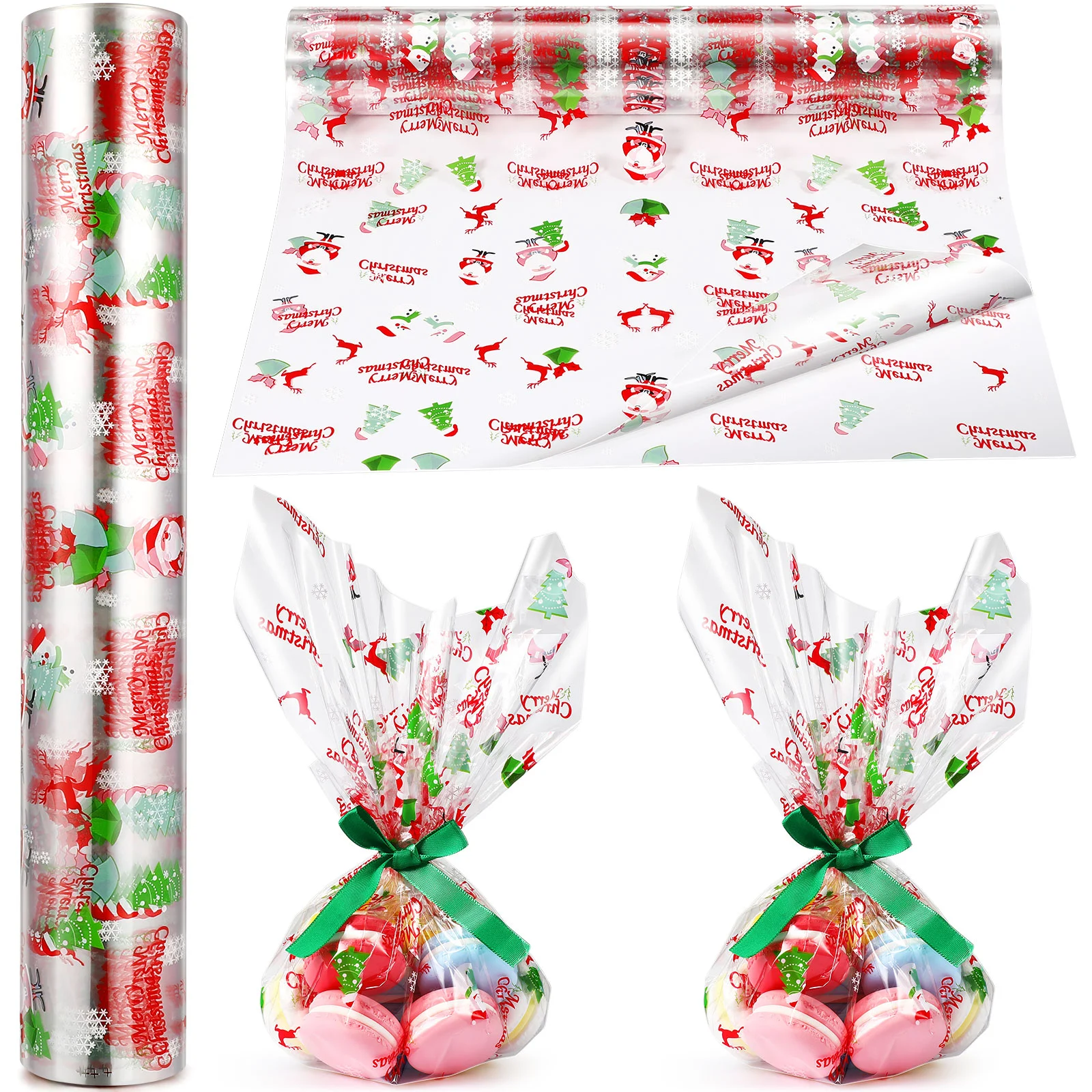 

Cellophane Wrap Paper Wrapping Christmas Roll Clear Gift Wrapper Sheetxmas Transparentbaskets Basket Packing Flowerssantarolls