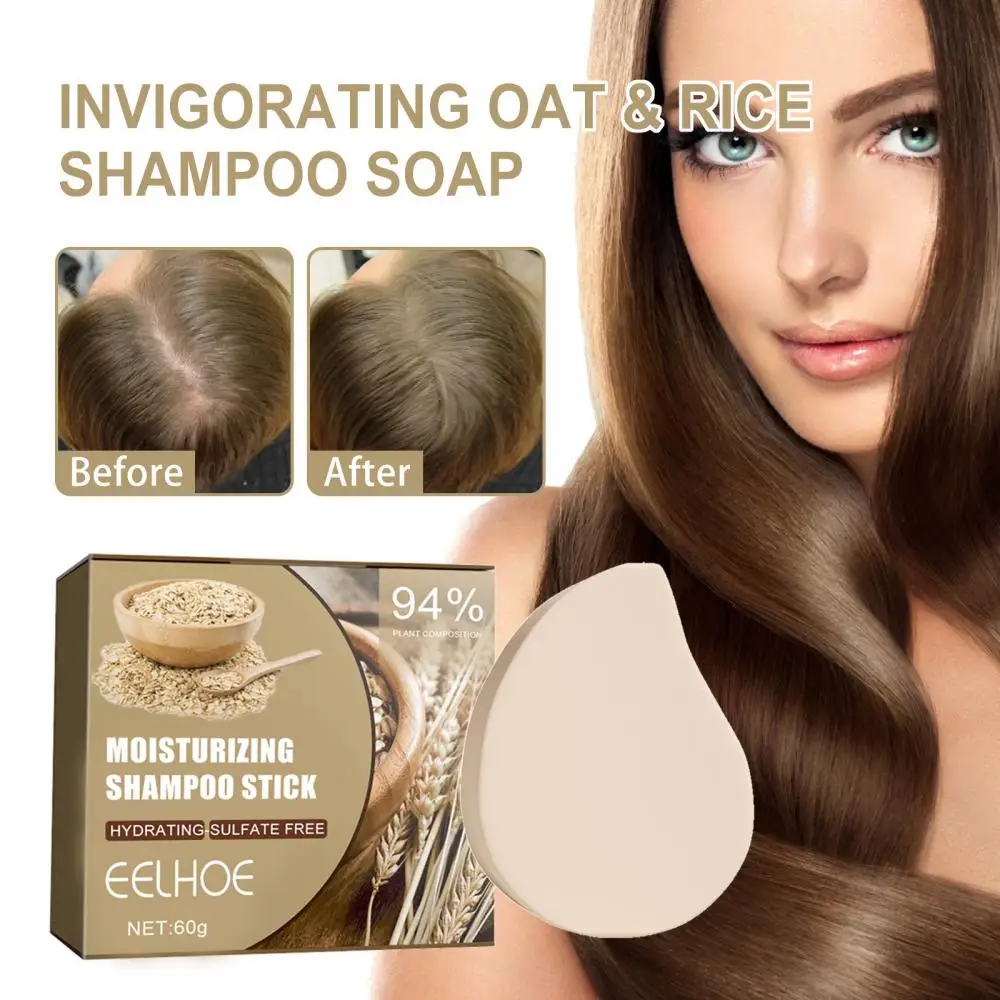 

Oatmeal Rice Shampoo Soap Gentle Ingredient Anti-shedding Nourish Hair Anti-oil Hair Scalp Dandruff Itching Hair Soap Hair Care