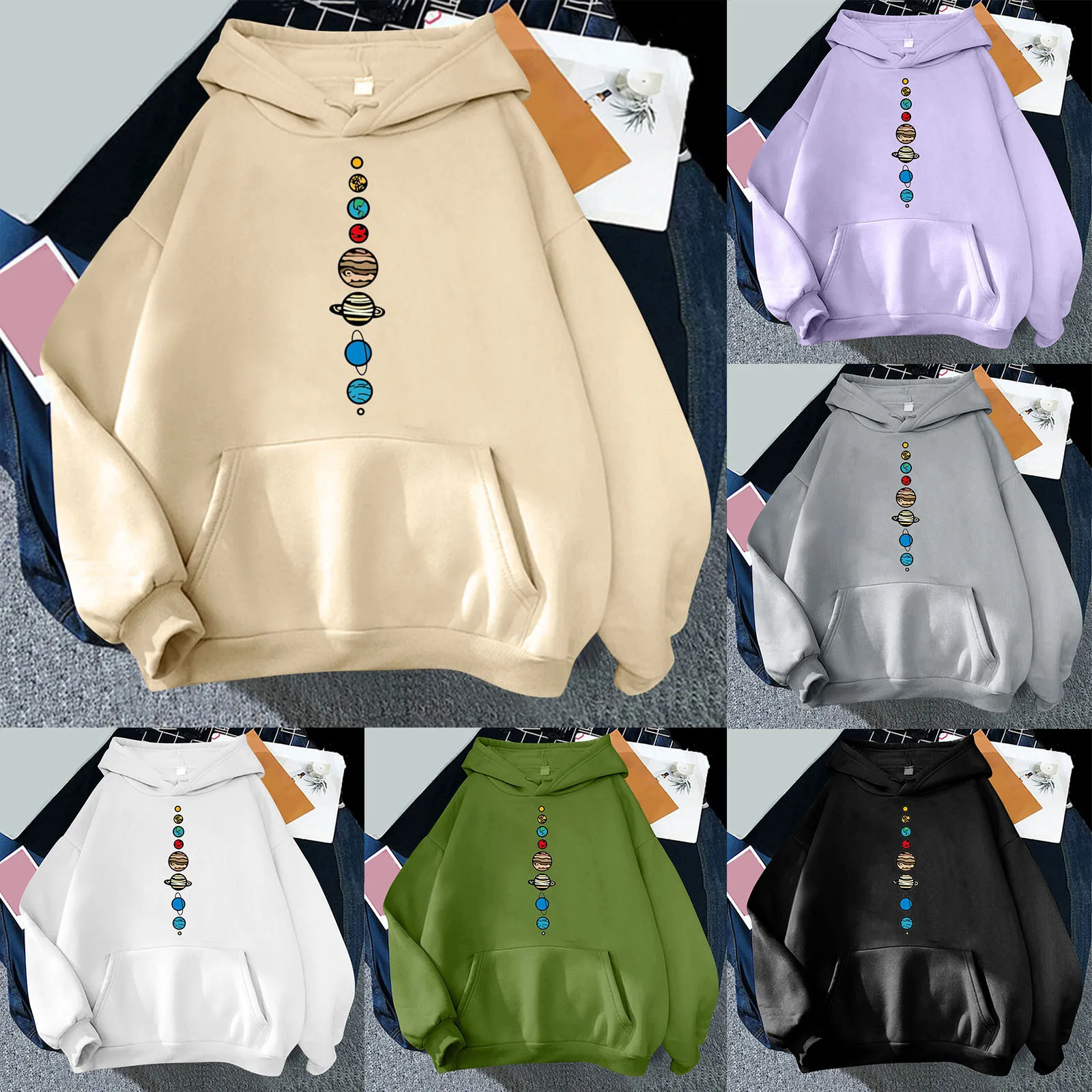 Толстовки с принтом чашек для девочек-подростков Толстовка длинным рукавом