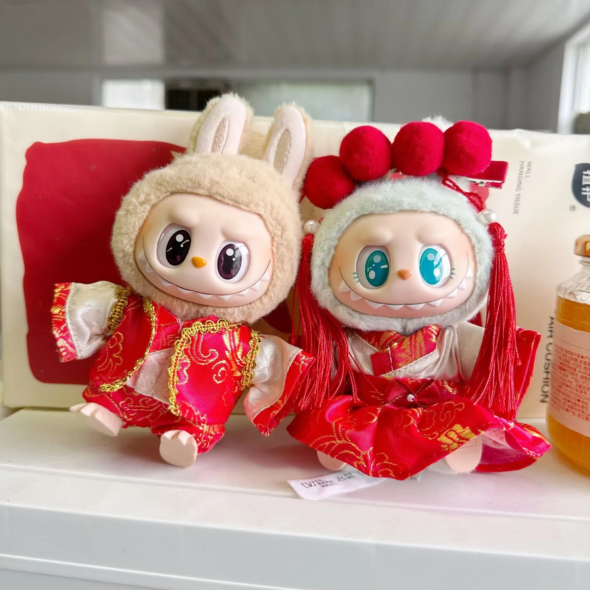 Фото 15 см Labubu Idol куклы одежда красивое кимоно новогодние рождественские аксессуары Корея Kpop экзо одежда толстовка плюшевая кукла одежда №2