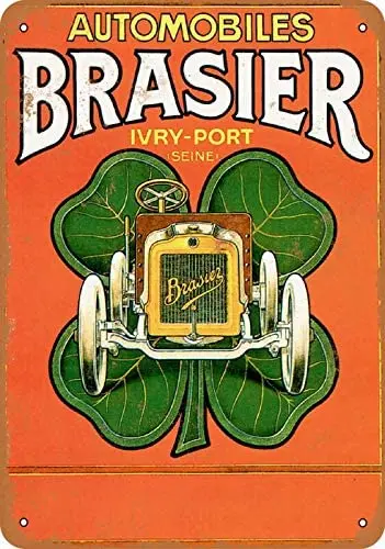 

Brasier автомобили-ржавые винтажные знаки, жестяное украшение для стен дома