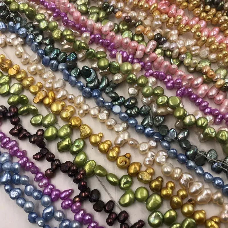 ELEISPL Wholesale 20  Strands Mixed Real Freshwater Multi-colours Pearls Loose Strings 4-8mm Beads  #22000469