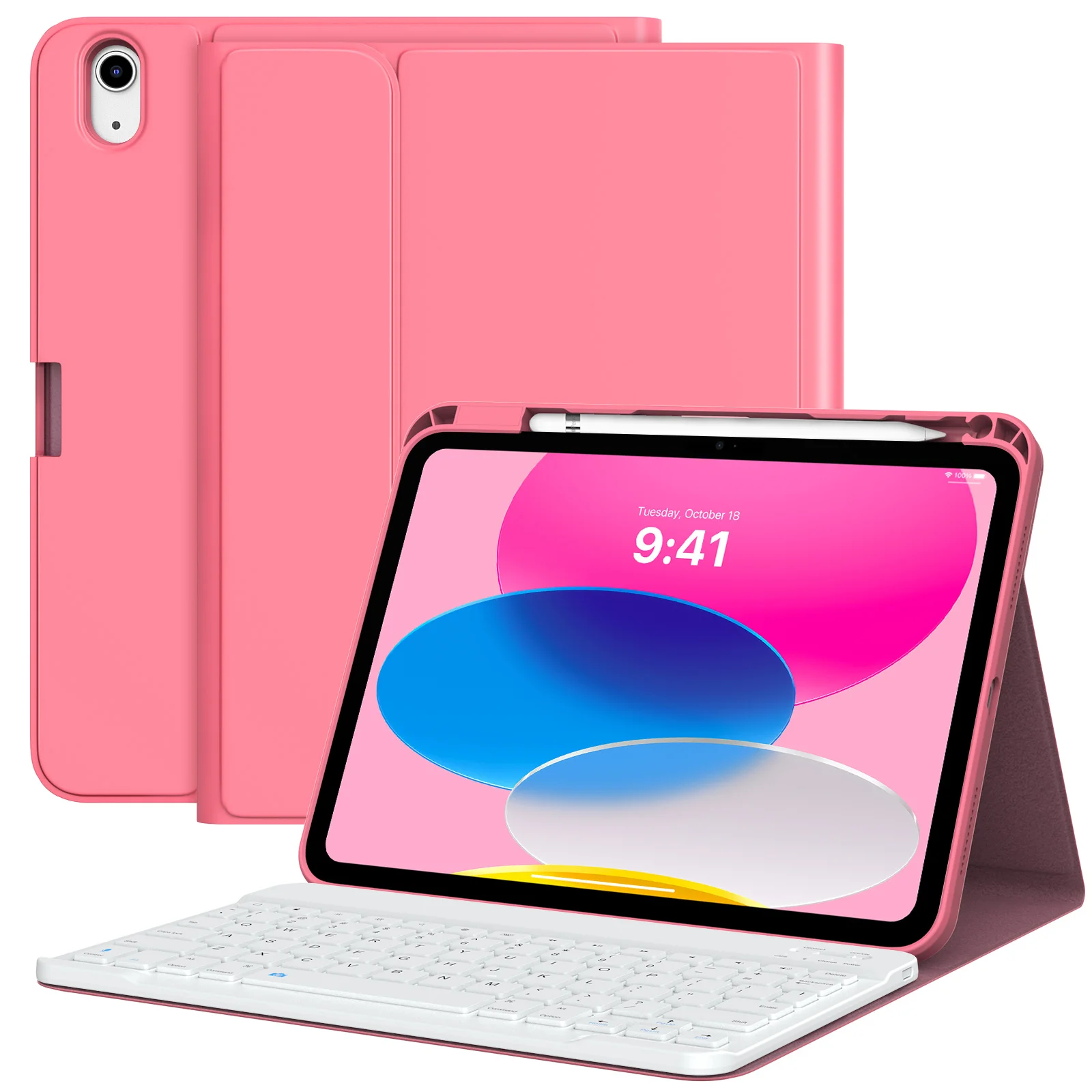 MoKo Keyboard Case for iPad 10th Case with Keyboard,Multi-An