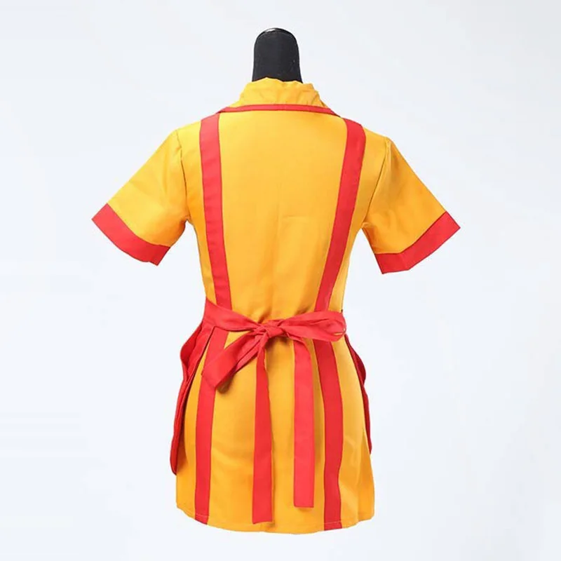 Custom Made 2 Broke Girls Costume Halloween Outfit Max Black Caroline Wesbox Channing Cosplay Suit Apron Dress |
