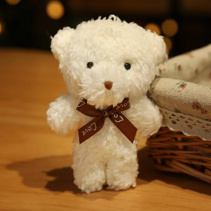 

2 шт./лот 12 см милый медведь, плюшевые игрушки, мягкий плюшевый медведь, мягкие куклы, милый медведь, брелок, сумка, подвески, подарок для влюбл...