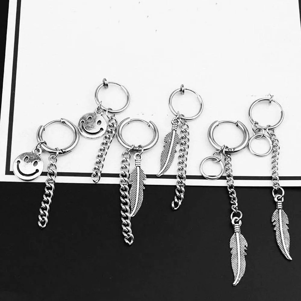 Модные круглые серьги для мужчин геометрические в стиле панк корейские