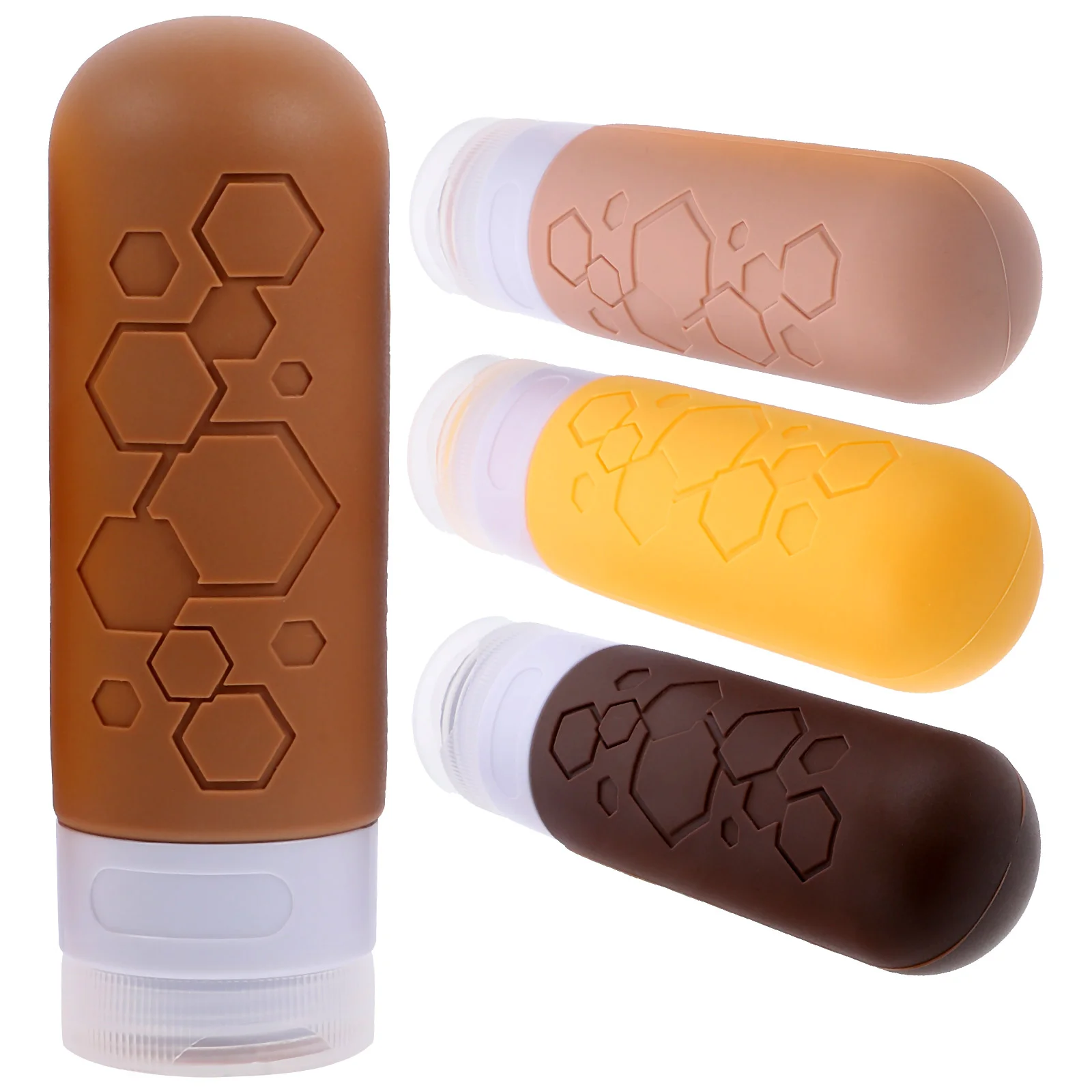 

4 Pcs Silica Gel Bottle Lights Outdoor Travel Toiletries Containers Bottles Bottled Toiletry Lotion Abs