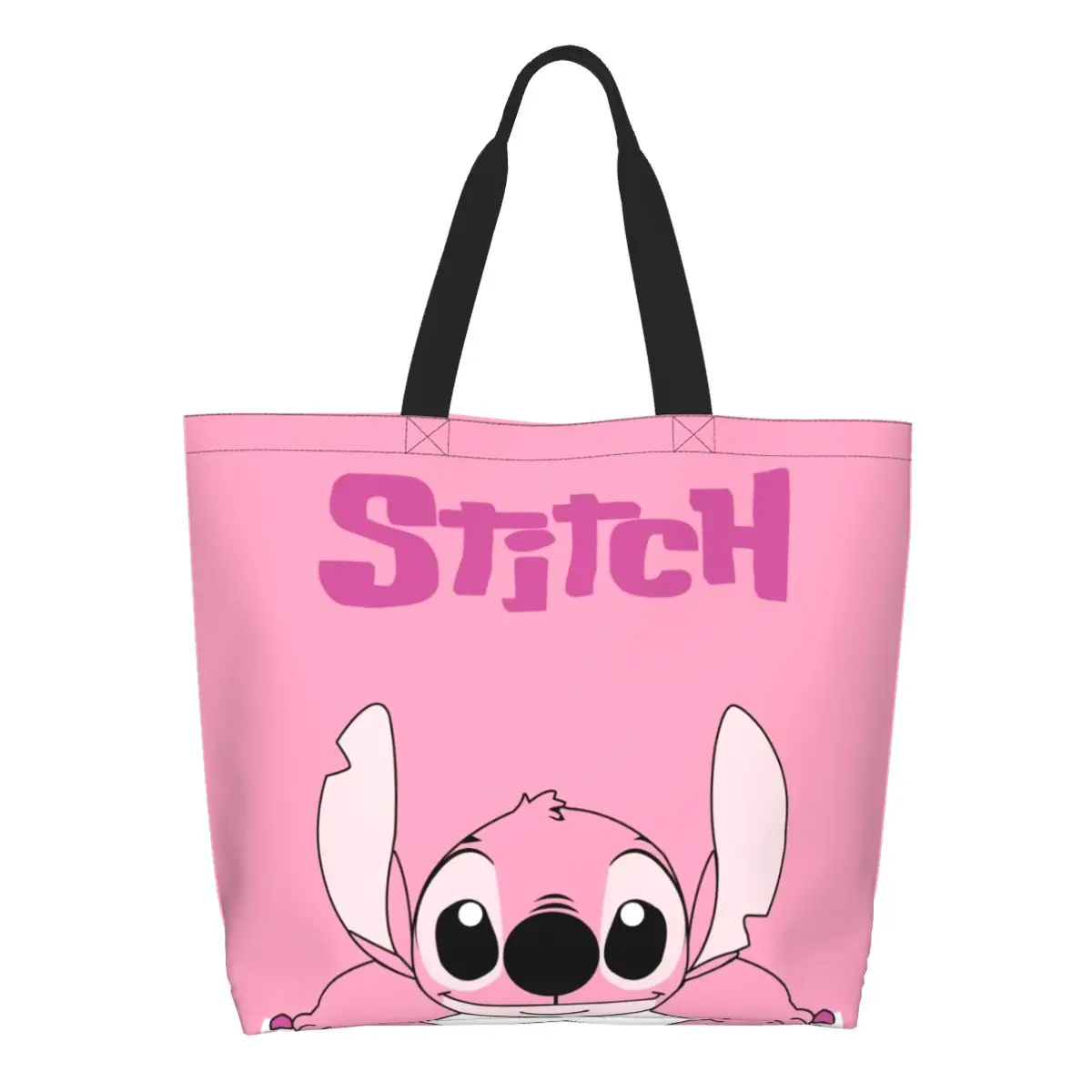 na zamówienie niestandardowy śliczny ścieg i anioł w miłości torba zakupy damska płócienna ramię przenośna zabawna spożywcze z filmem