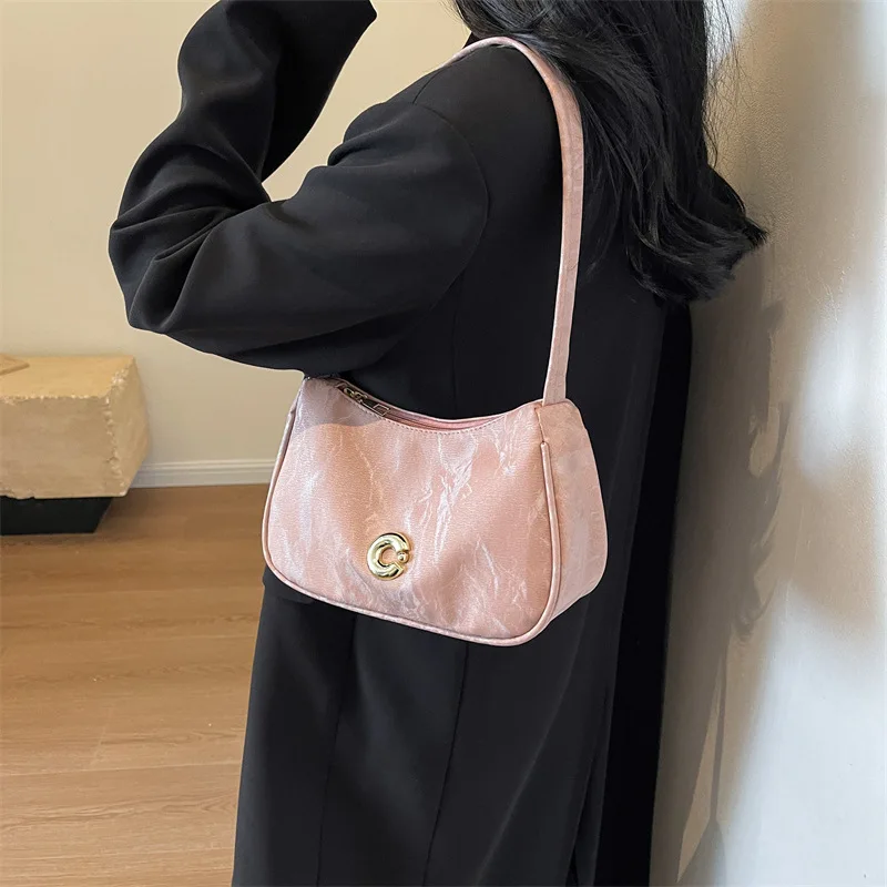 

Vintage Handbags For Women Classic Zipper Shoulder Bag Luxury Designer Ladies Underarm Bags Hobo 2024 Fashion Small Square Bag