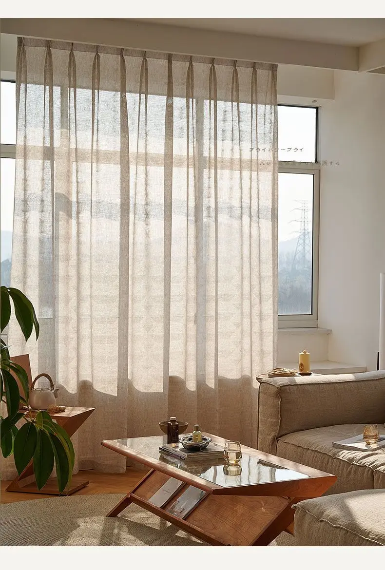 Японские льняные хлопчатобумажные шторы зеркальные занавески для гостиной