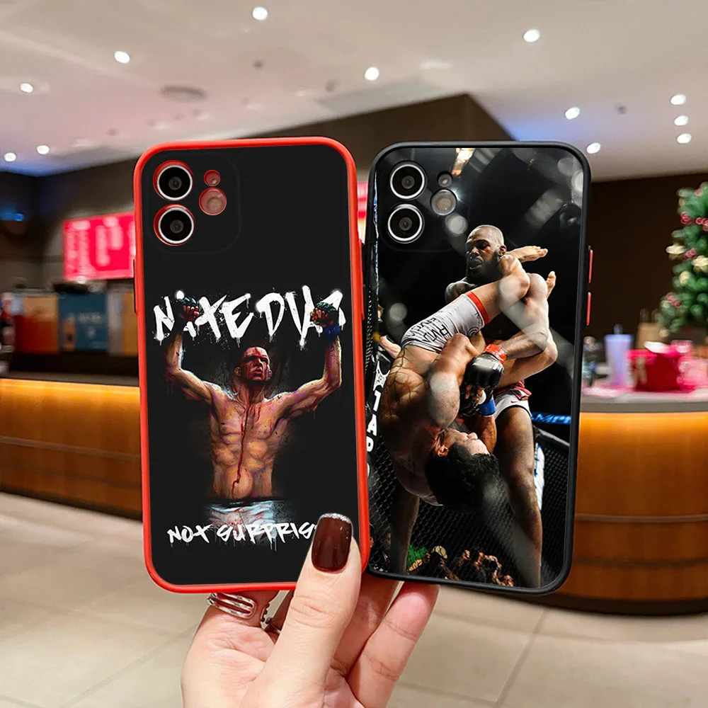Полупрозрачный чехол для телефона Skin Feel iPhone 16 ProMax 15 14 13 12 11 7 8 Plus SE Mini XR KHabib Nurmagomedov