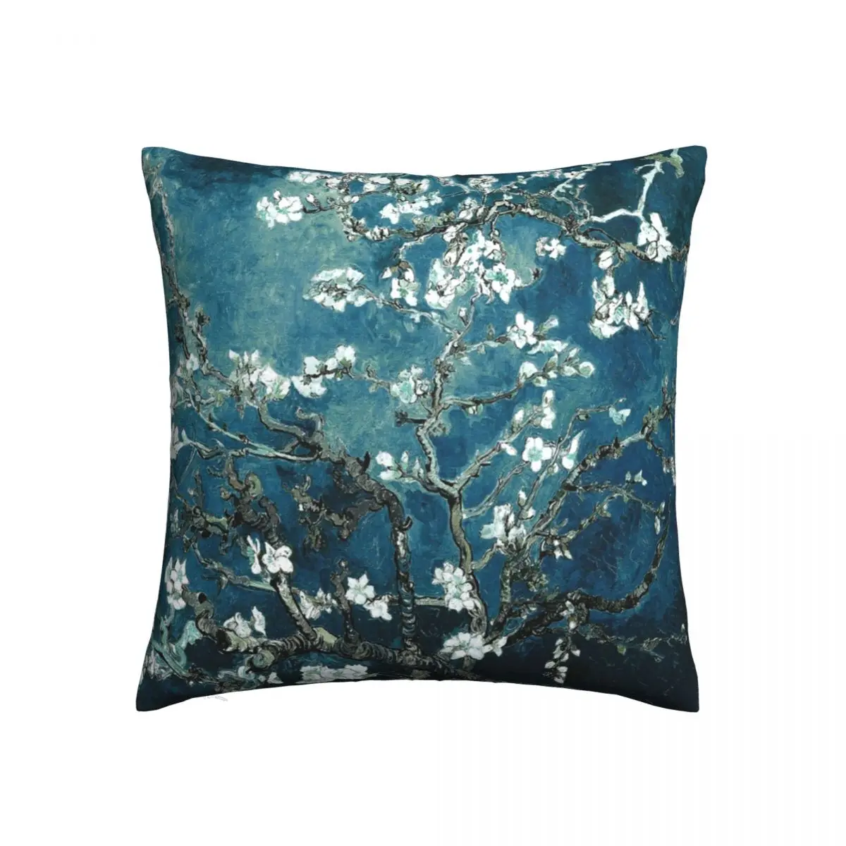 

Van Gogh Almond Blossoms Dark Teal Pillowcase Print Fabric Cushion Cover Decorations art Pillow Case Cover Home Square 40X40cm