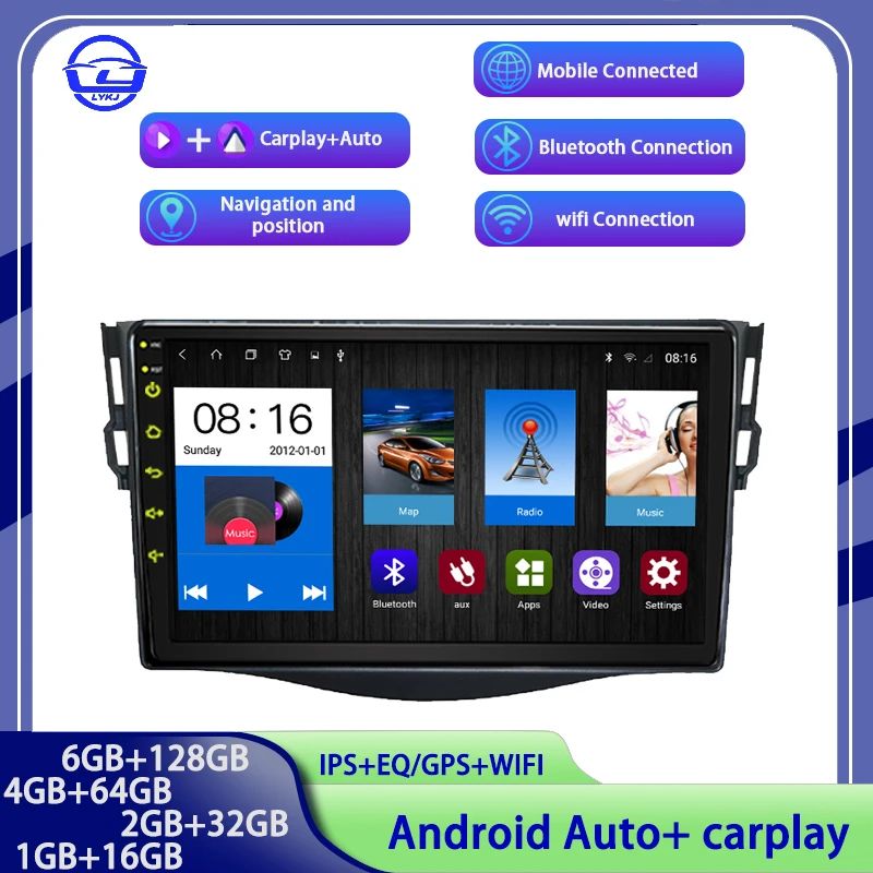 

Автомобильный мультимедийный плеер, 9 дюймов, Android 12, GPS-навигация, автомобильное аудио Carplay, 2 Din, 4G + WiFi, для HONDA FIT JAZZ 2007-2013