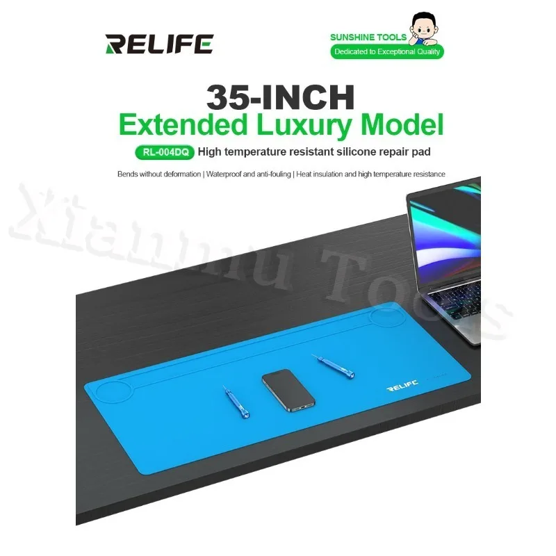 Фото RELIFE RL-004DQ устойчивый к высоким температурам силиконовый ремонтный коврик большой площади BGA PCB мобильный телефон паяльный рабочий коврик инструмент для ремонта №2