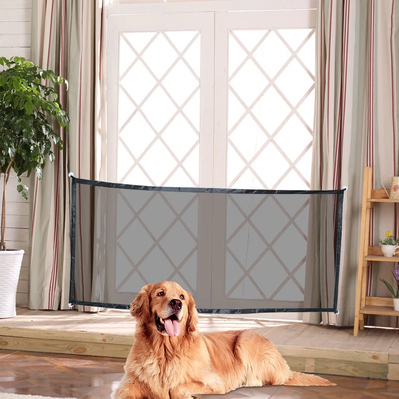 

New Dog Gate Ingenious Mesh Dog Fence For Indoor and Outdoor Safe Pet Dog gate Safety Enclosure Pet supplies Dropshipping