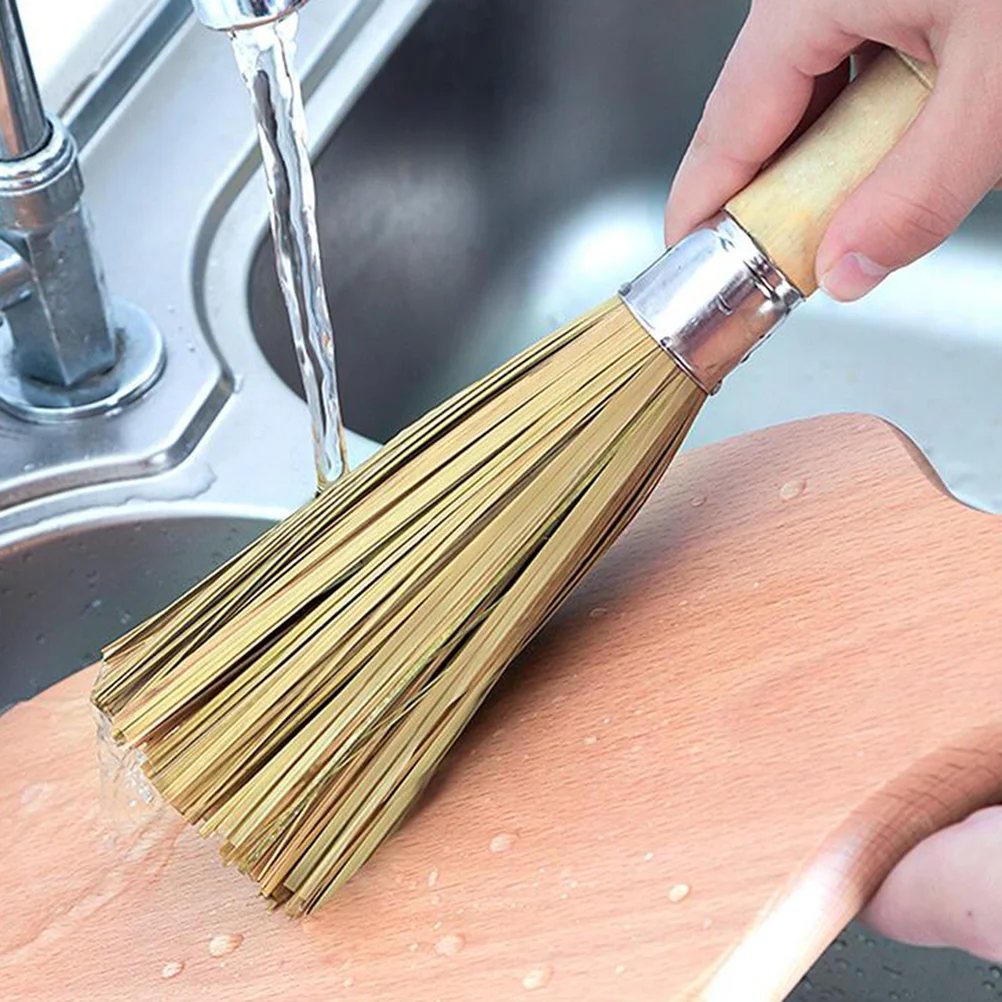 

2 Pcs Skillets Bamboo Wok Whisk Cleaning Scrubber Bamboo Wok Cleaner Sink Scrubber Dish Scrubber Brush Handle