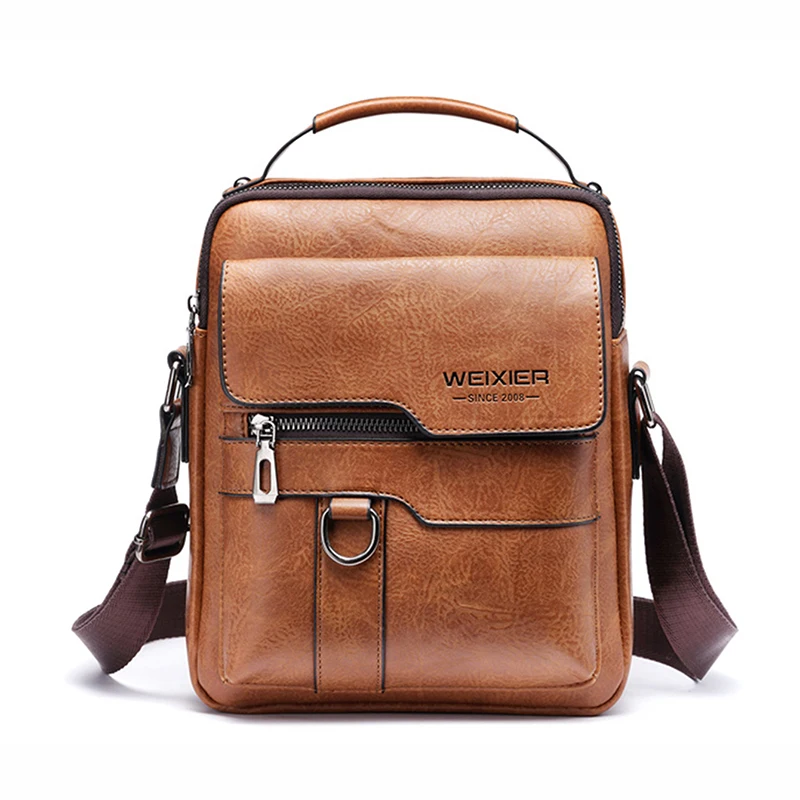 

Men Cross body Shoulder Bag Handbag for Business Briefcase Office Casual PU Leather Rtro Male Tote Top Handle Messenger Bag