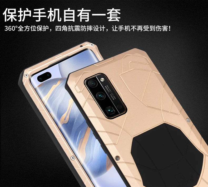 Imatch Aluminum Metal Silicone Shockproof Case For Huawei Mate 40 30 20 Pro Plus Dirt Shock Proof Cover For Honor 30 20 8x Pro
