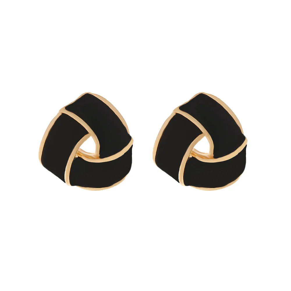 Металлические полые треугольные геометрические серьги-гвоздики женские