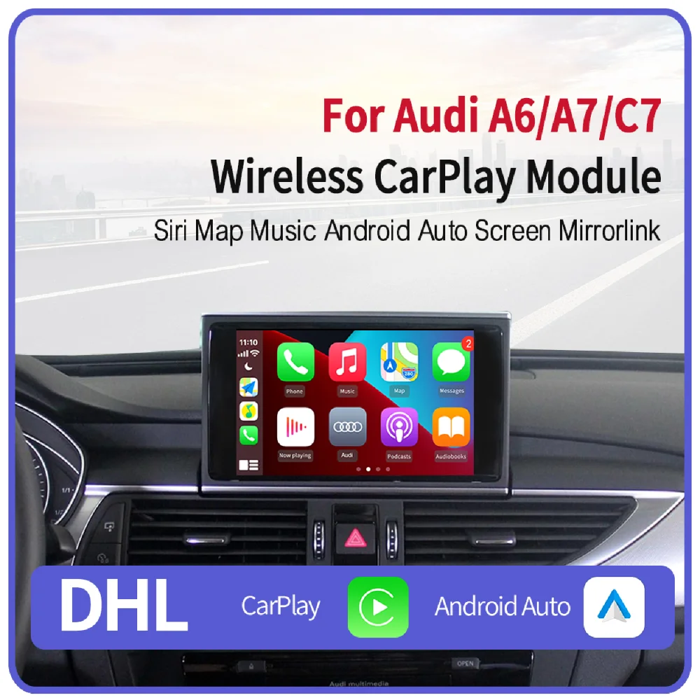 2022 Беспроводное яблоко Apple Carplay Модуль Android Auto Интерфейс Модернизация Для Audi A6 C7 S6