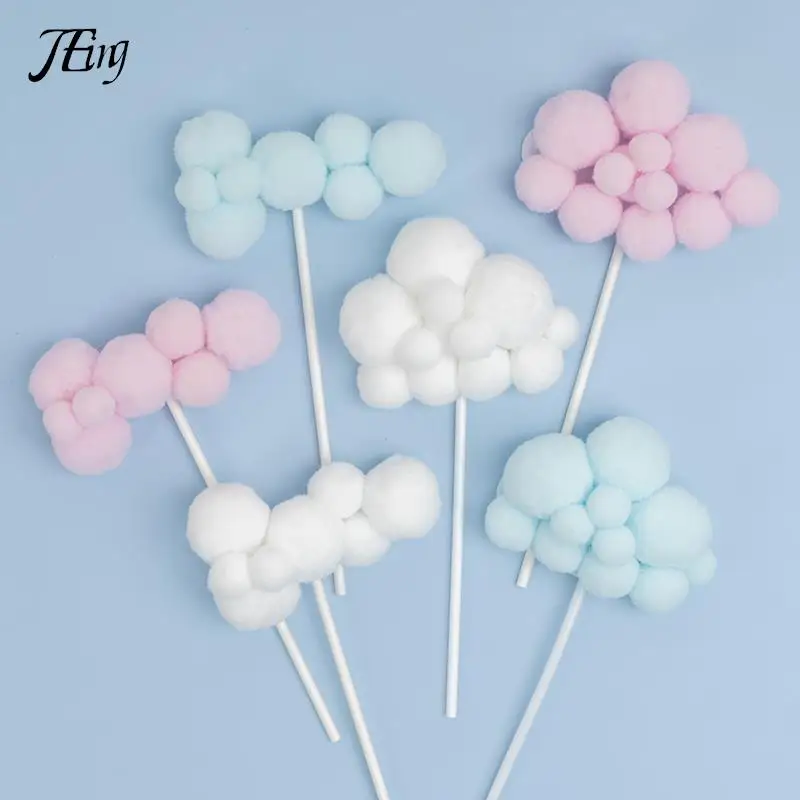 

5PCS Cute Colorful Clouds Cake Topper Happy Birthday Party Decor Kids Boy Girl Clouds Hot Air Balloon Cake Decor Birthday Party
