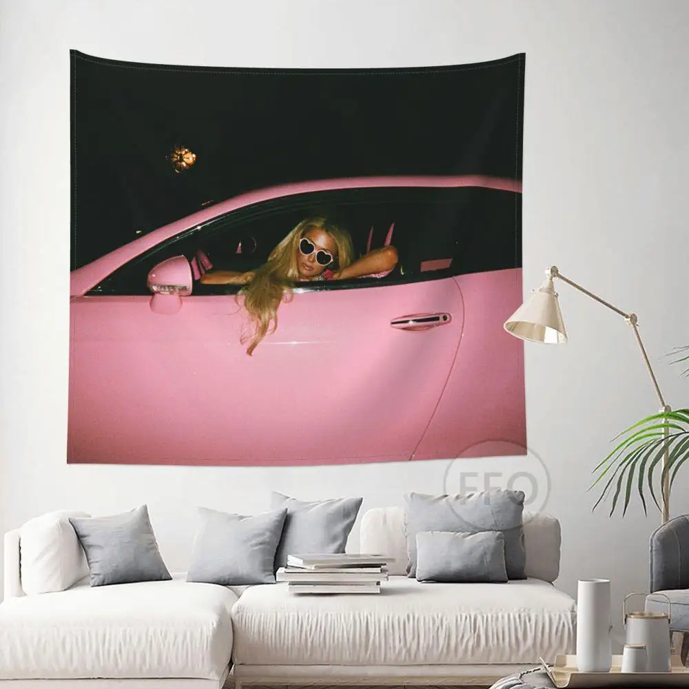 Настенный розовый гобелен в стиле Париж-Хилтон Y2k декор для комнаты эстетический