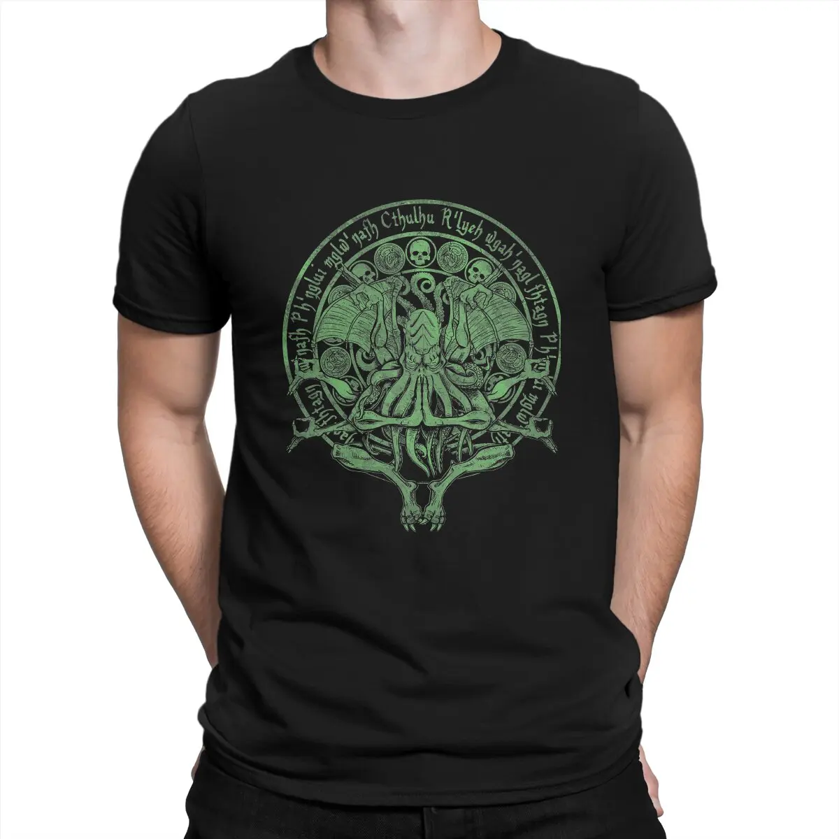 

The Idol Sick Green T-Shirts Men Cthulhus Fashion 100% Cotton Tees Round Neck Short Sleeve T Shirt Summer Clothing