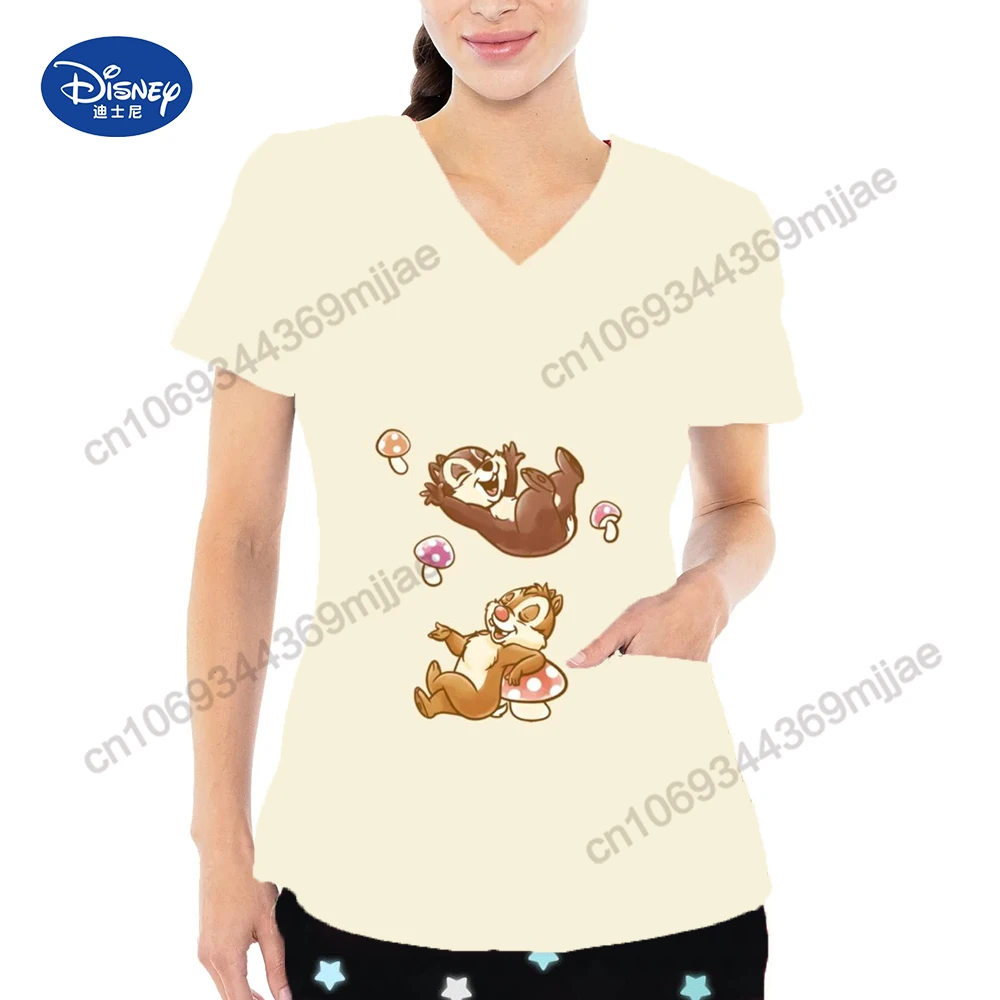 Женская одежда Disney униформа медсестры Traf 2023 Слитная футболка с карманом и