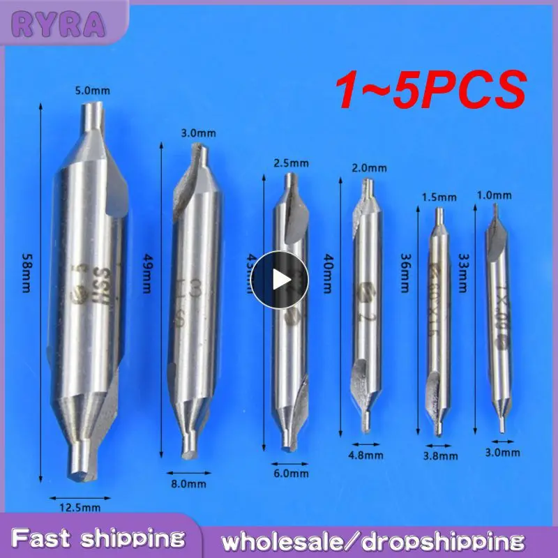 

1~5PCS Combined HSS Combined Center Drill Countersink Bit Lathe Mill Tackle Tool Set Double 5 / 3 / 2.5 / 2 / 1.5 / 1mm Hand