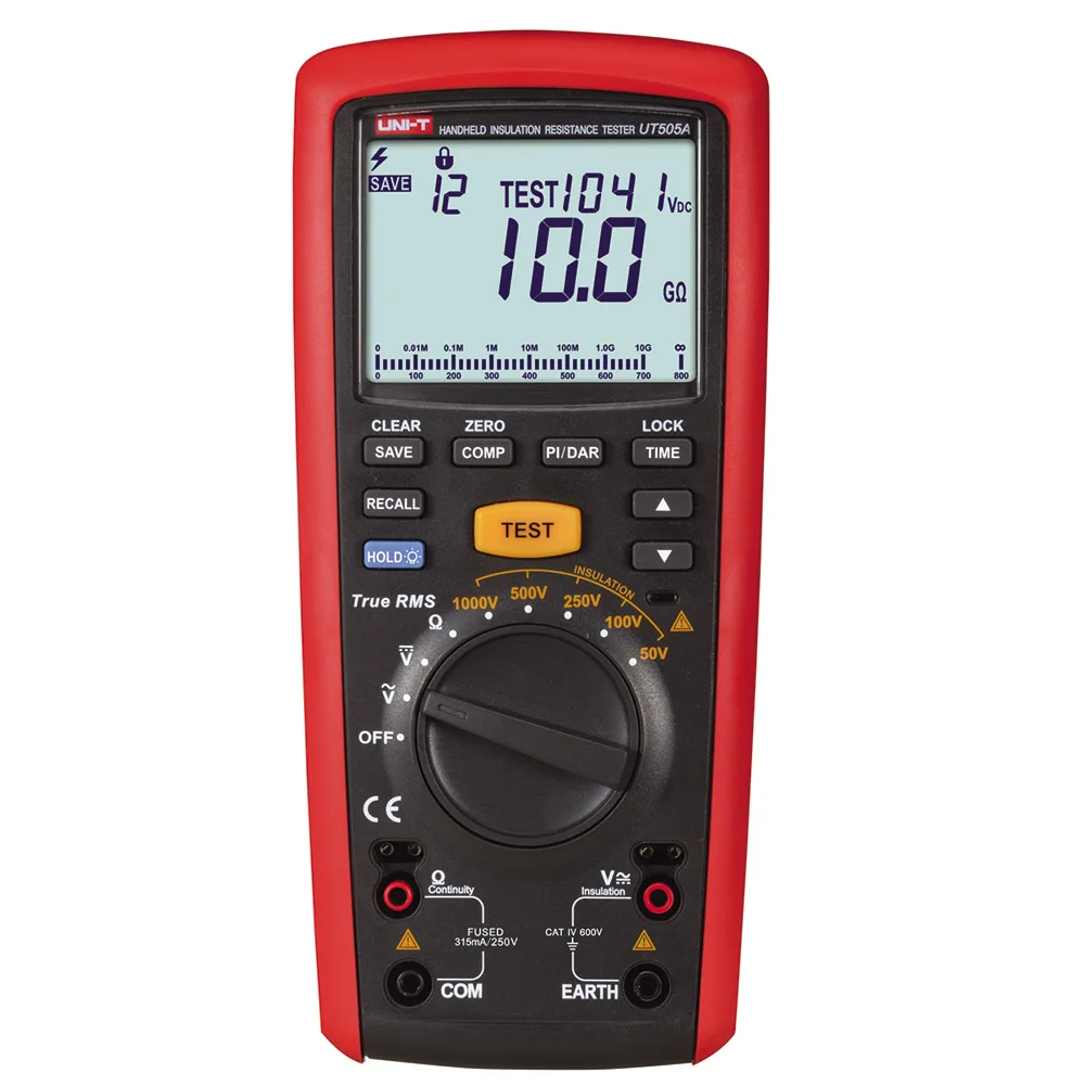 

UT505A Insulation Resistance Tester 1000V Multimeter Ohm Voltmeter Megohmmeter Safety level: CAT III 1000V