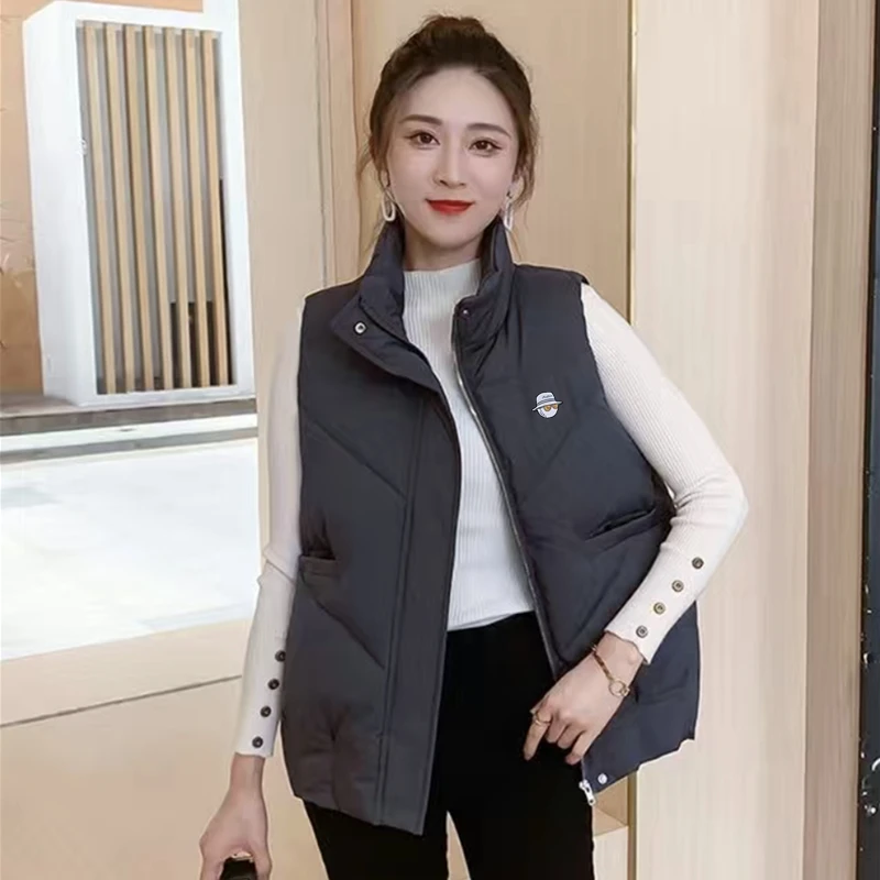 

2023 New Women's Winter Golf Jacket Tank Top Korea Fashion Loose Cotton Golf Jacket Warm Collar Fashion Brand Golf Jacket Tank T