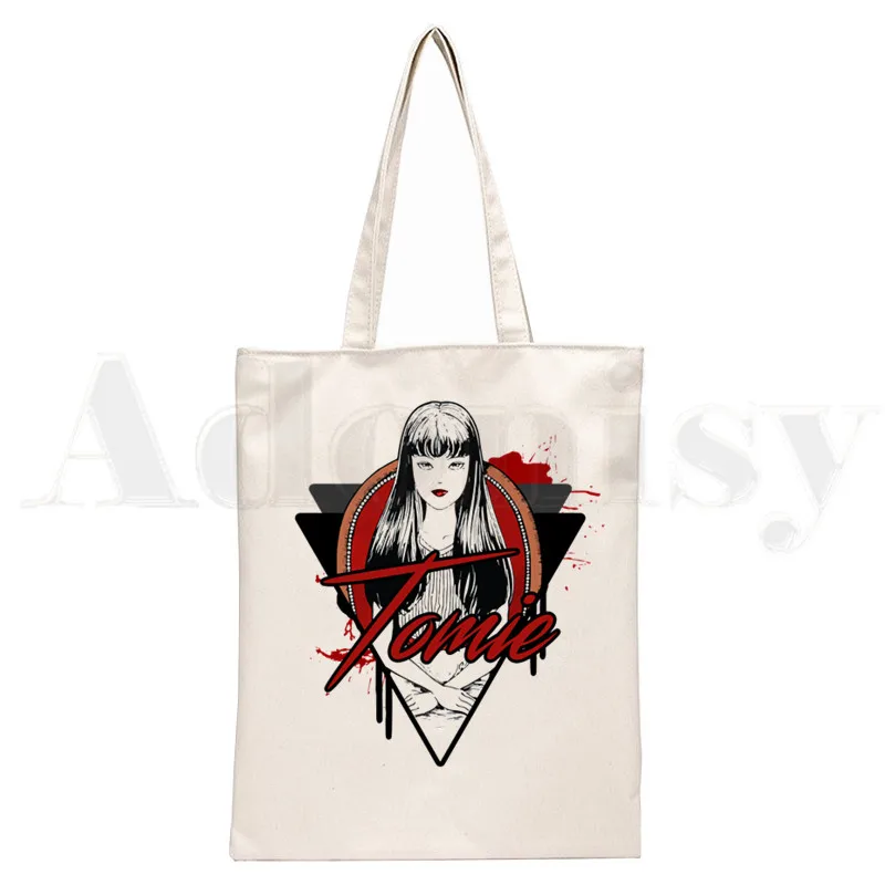 Tomie Junji Ito Suehiro Maruo Horror Japan Anime Canvas Simple Print Shopping Bags Girls Fashion Life Casual Pacakge Hand Bag