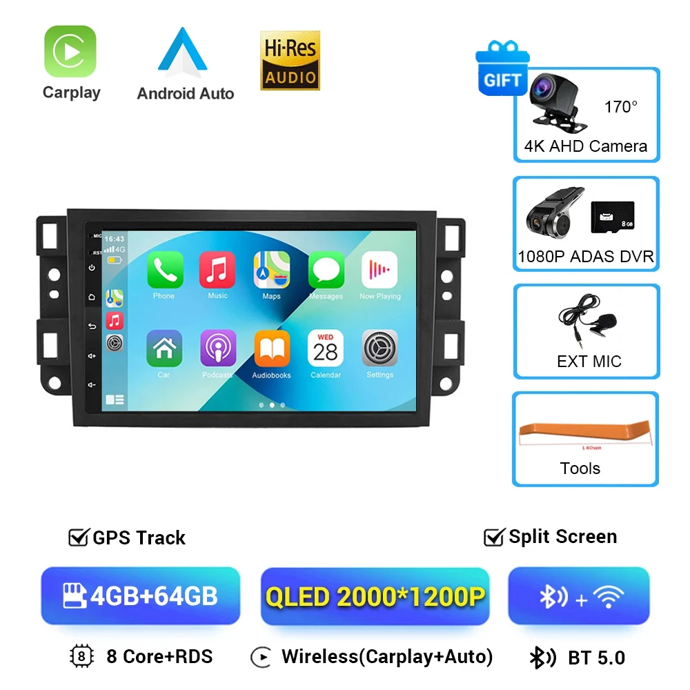 

Android 16 8G + 128 ГБ для Chevrolet Captiva Aveo Lova Gentra Epica автомобильный радиоприемник Carplay мультимедийный видеоплеер навигация GPS