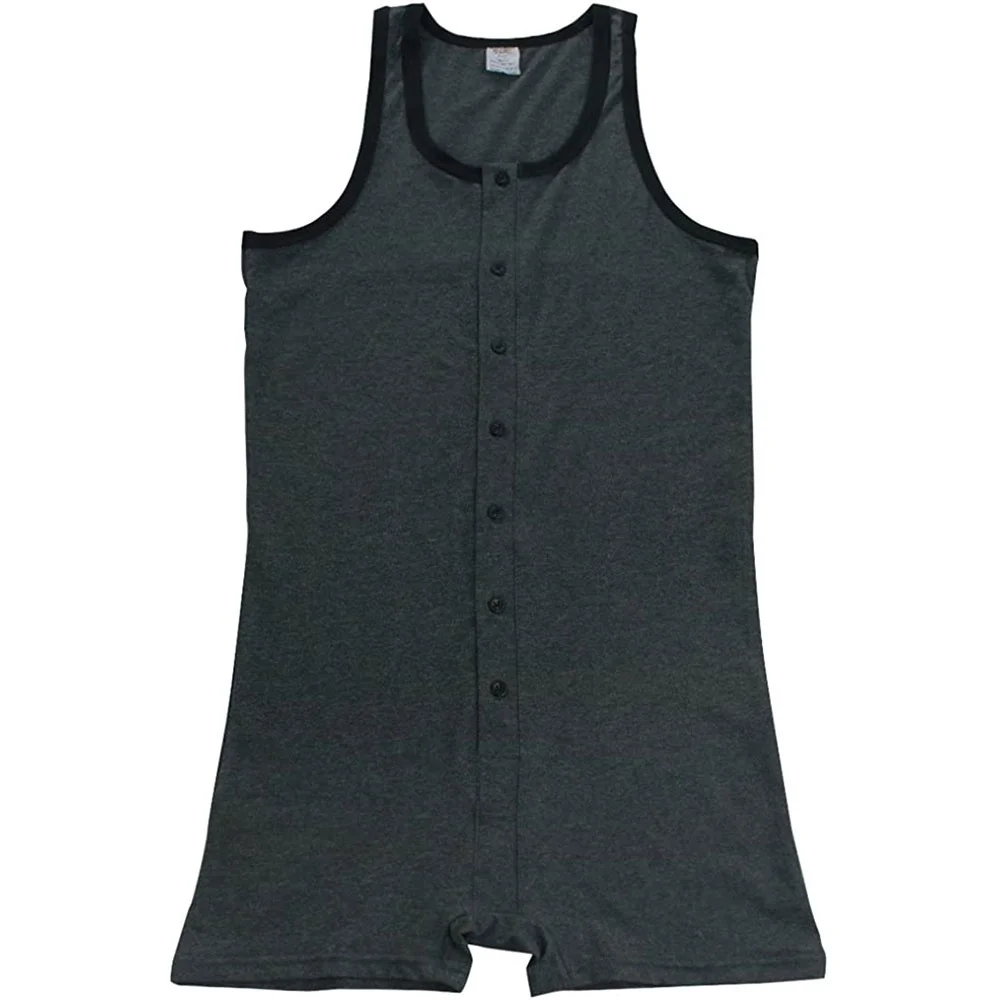 Men's One Piece Sleeveless Bodysuit Leotard Bodywear Singlet Underwear Sportswear Jumpsuit for Fitness Workout Gym Body Shaper