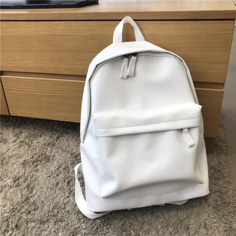 Korean Style Students Travel Bag Large Capacity Stylish Pu Leather Stundet Backpack  Water Repellent Rucksack New