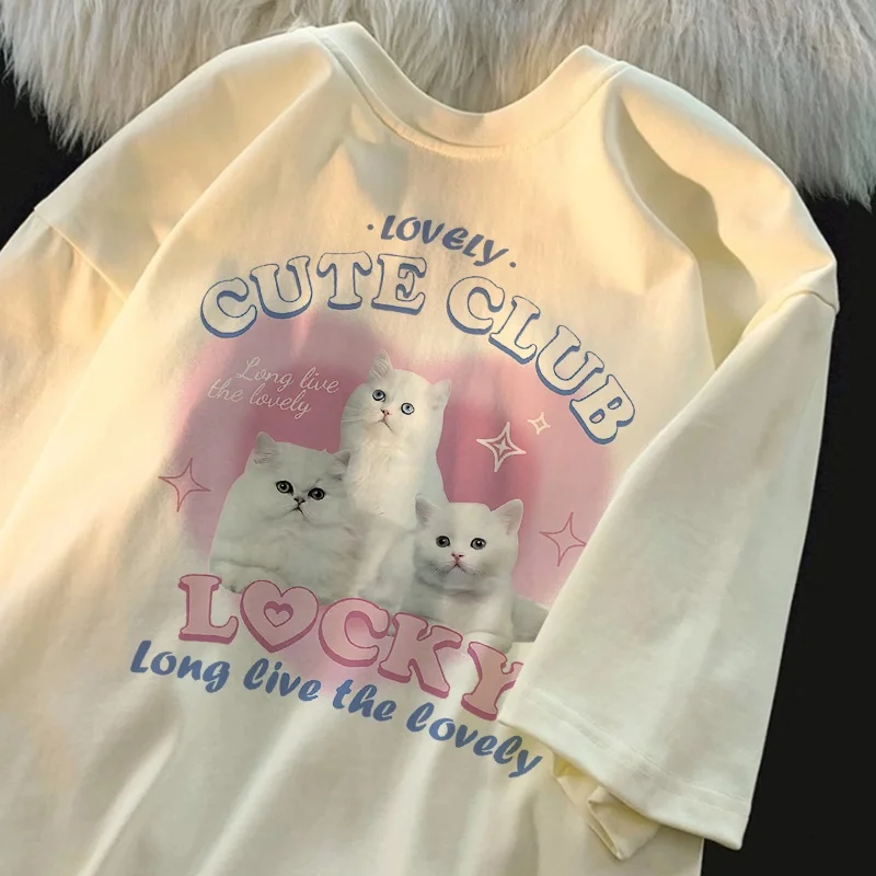 Футболка женская с коротким рукавом милая Повседневная рубашка в японском стиле