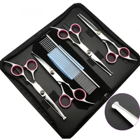 dog grooming scissors kit professional 4cr round tip pets shears safety dog hair cutting tool hairdresser scissors dogs supplies