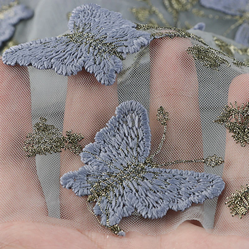 Женская Юбка-миди С Вышивкой Qooth И Узором Бабочки Тюлевая Сетка Элегантная