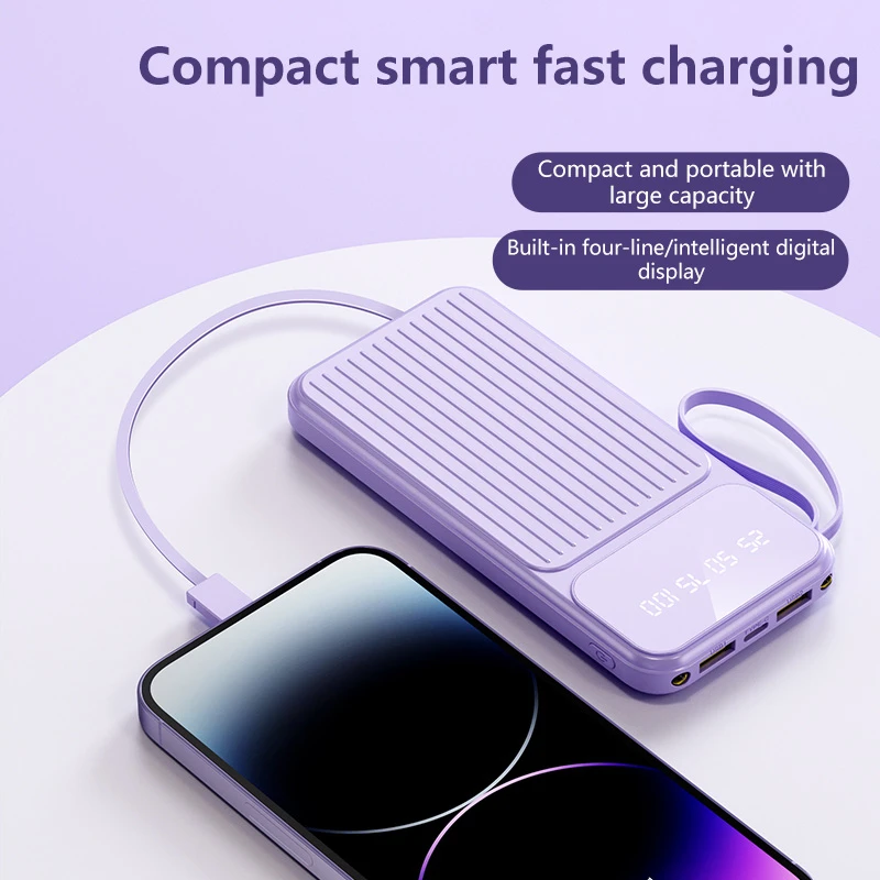 Фото 4IN1 100000 мАч Power Bank с быстрой зарядкой и цифровым дисплеем большой емкости для Xiaomi Huawei iPhone 17Promax 2026 №4