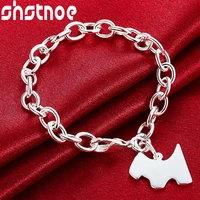 925 sterling silver dog pendant chain bracelet for women party engagement wedding birthday gift fashion charm jewelry
