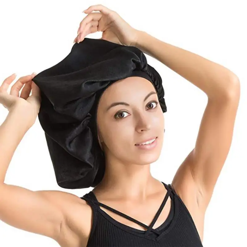 

Giant Sleep Cap Waterproof Shower Cap Female Hair Care Protect Hair Large Bonnet Luxury Sleep Cap For Most Head Sizes