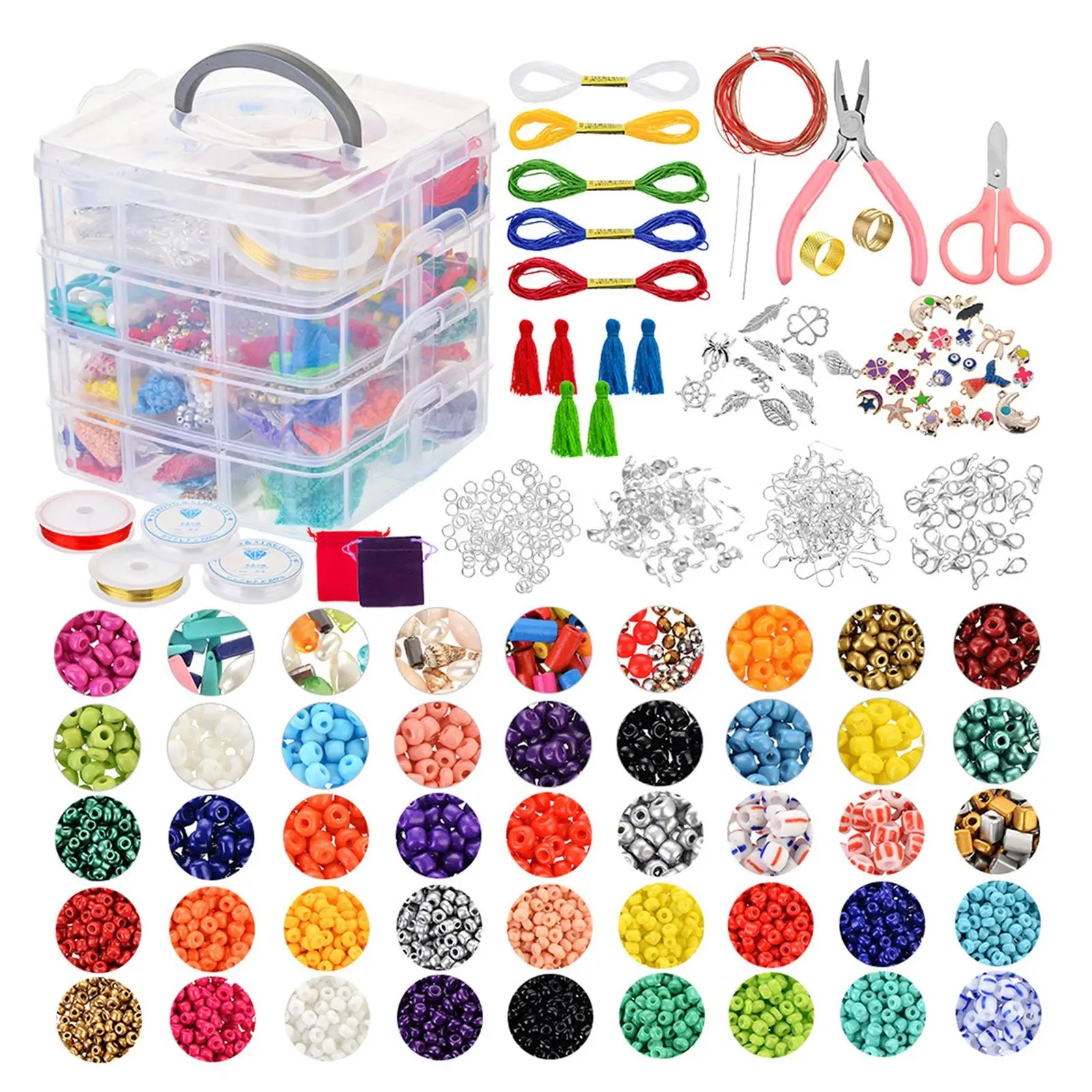 

Jewelry Making Supplies Kit Spacer Beads DIY Bracelets Charms Findings