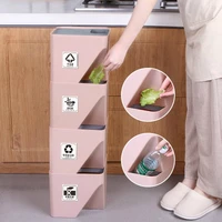 stacked sorting trash can kitchen garbage can recycle compost bin household dry and wet separation waste bin trash can bedroom