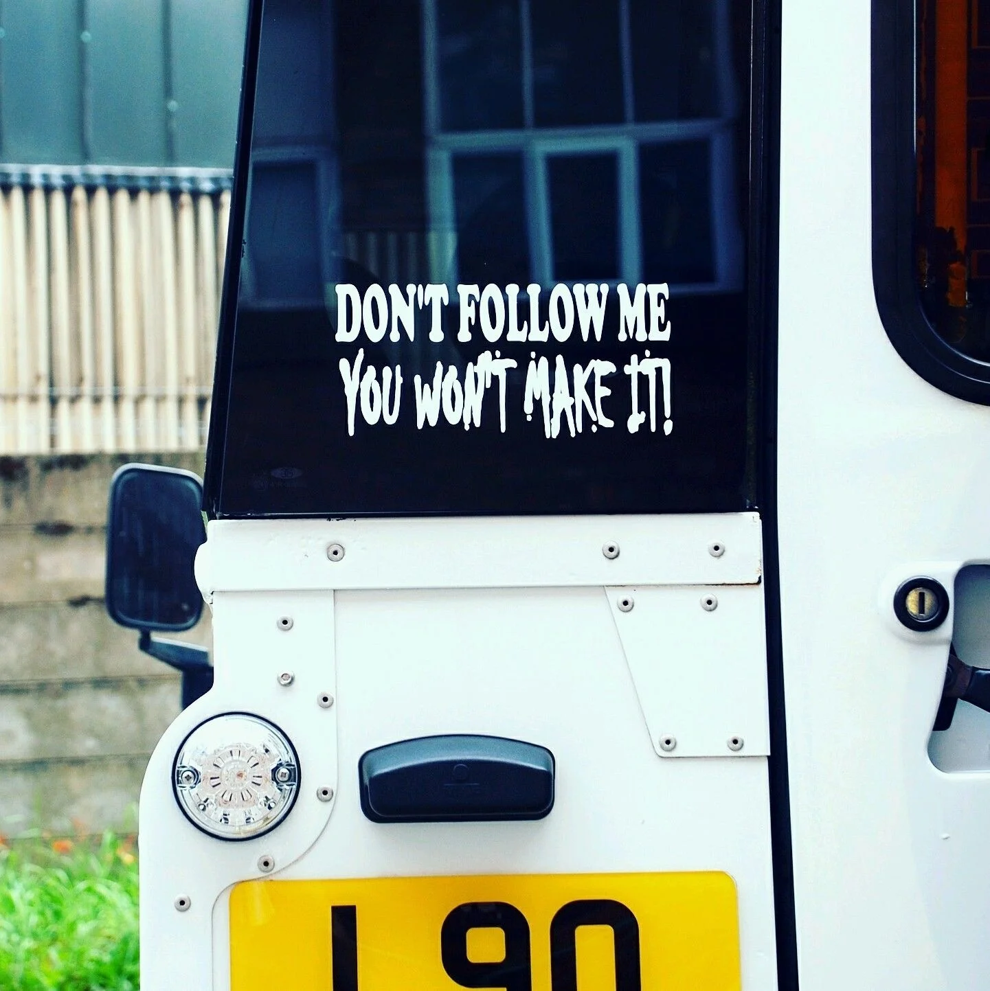 For Land Rover Defender 90 110 Rear or side Don't follow me decal sticker Various Sizes |