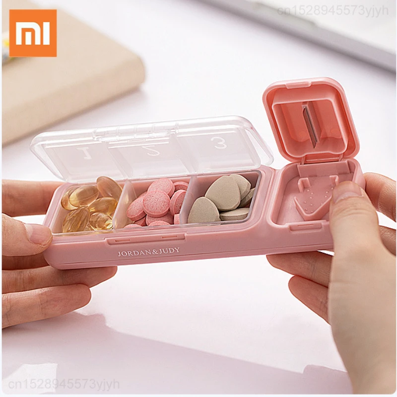 

Xiaomi Jordan&Judy Pill Box Dispensing Portable Small Medicine Cutter Mini Sealed Morning, Middle Evening Medicine Dispenser