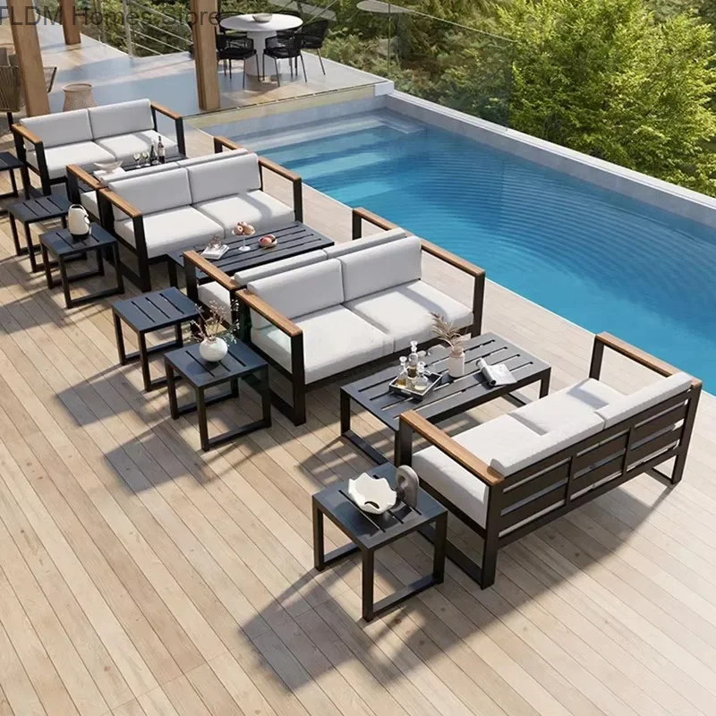 Садовые диваны из алюминиевого сплава водонепроницаемая Солнцезащитная мебель