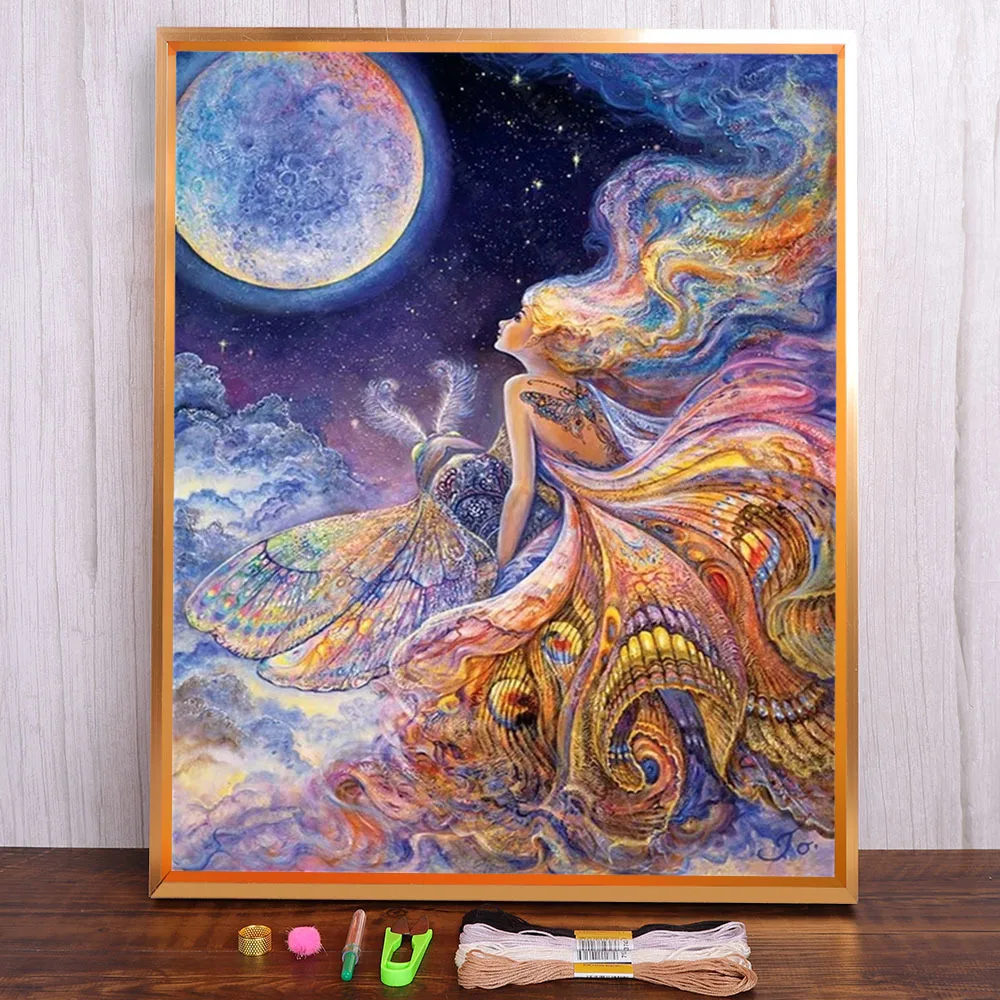 

Landscape Literary Printed Fabric 11CT Cross Stitch Full Kit Embroidery DMC Threads Knitting Painting Sewing Different
