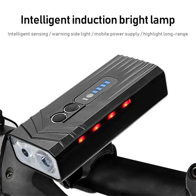 

T6 LED Bicycle Light Front USB Rechargeable Smart Light Sensing Lantern Lamp 2400mAh MTB Bike Headlight Flashlight As Power Bank